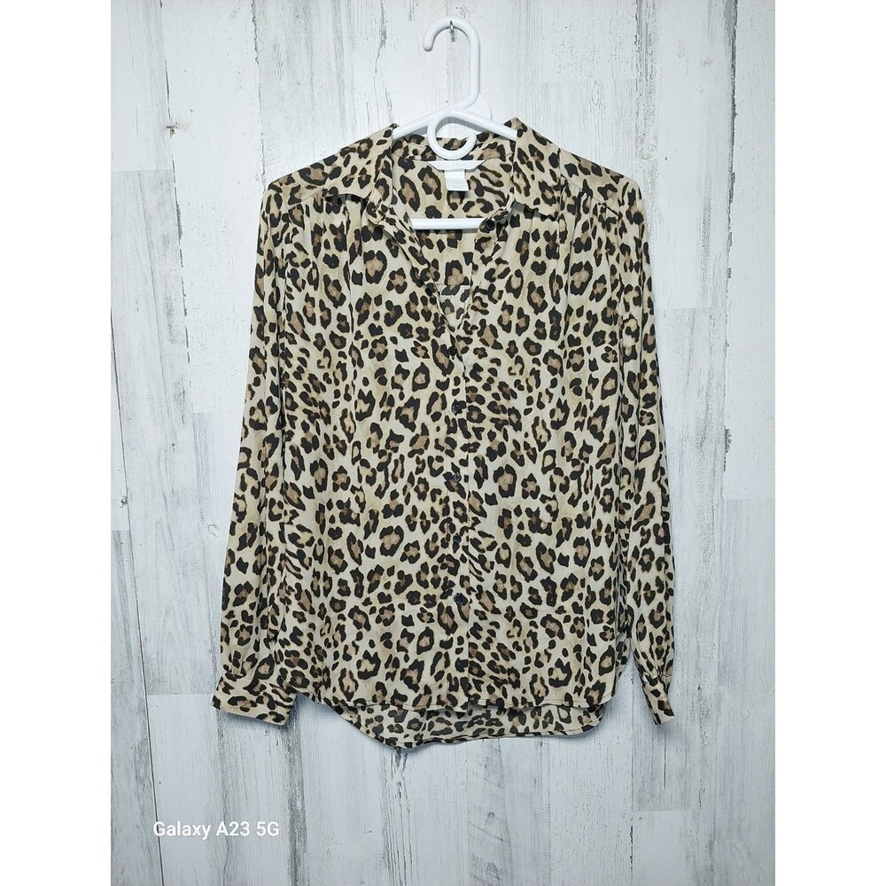 H & M Leopard Print Blouse, Size 4